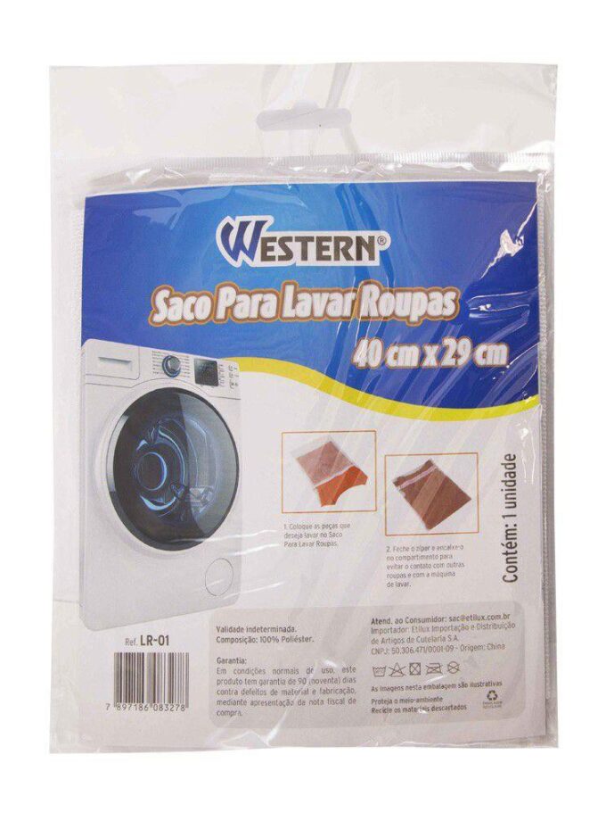 Saco para lavar roupas 29x40 delicadas com zíper