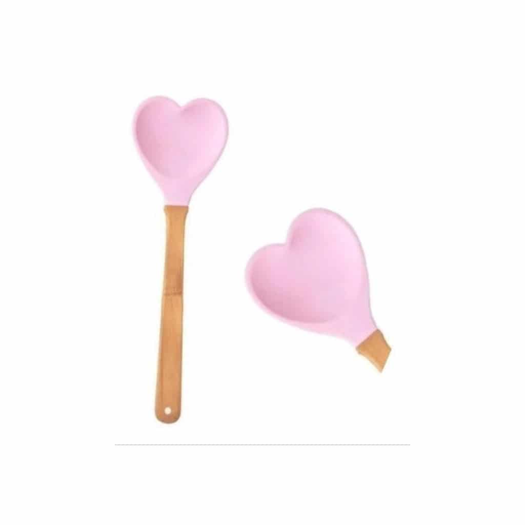 Espátula de silicone em formato de coração! Rosa - Imagem 3