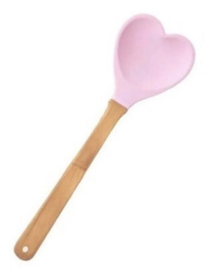 Espátula de silicone em formato de coração! Rosa