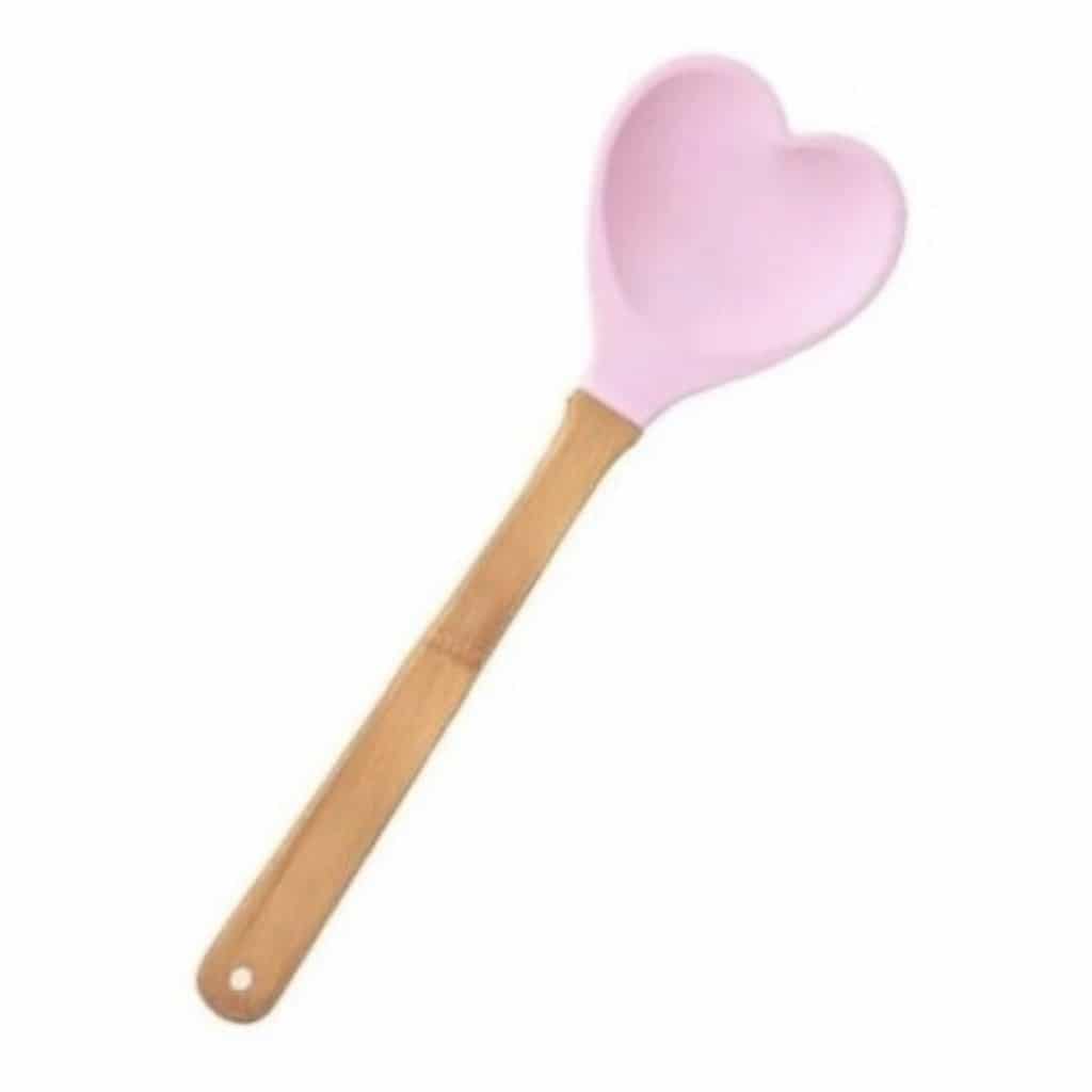 Espátula de silicone em formato de coração! Rosa