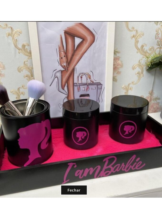 Kit Porta Maquiagem Barbie - 4 peças